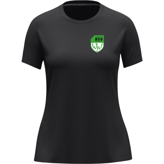 JAKO T-Shirt Uni Damen 6105D – ASV-Wappen herzseitig Schwarz Vorderseite