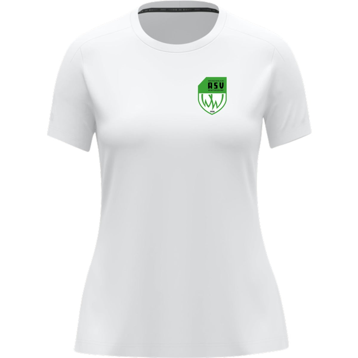 JAKO T-Shirt Uni Damen 6105D – ASV-Wappen herzseitig Weiß Vorderseite