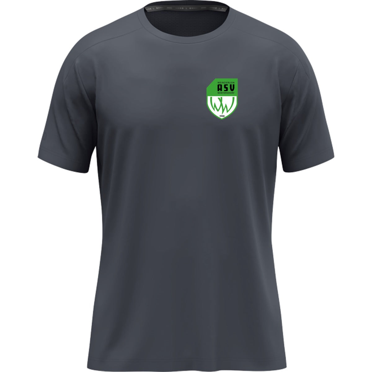 JAKO T-Shirt Uni Herren 6105 – ASV-Wappen herzseitig Anthrazit Vorderseite