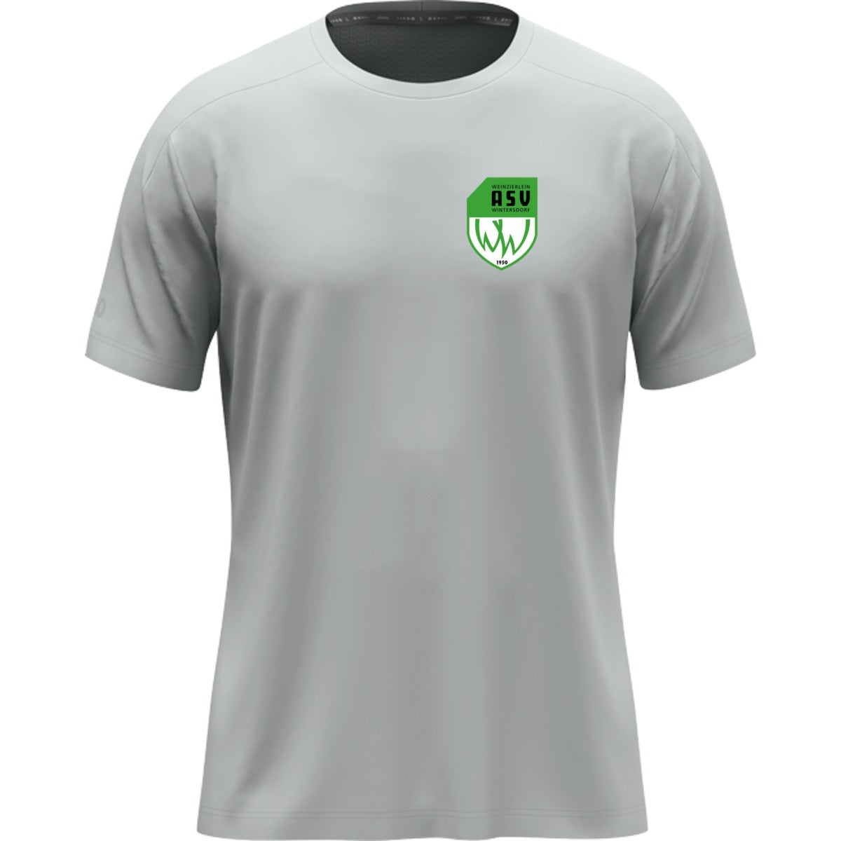 JAKO T-Shirt Uni Herren 6105 – ASV-Wappen herzseitig hellgrau Vorderseite
