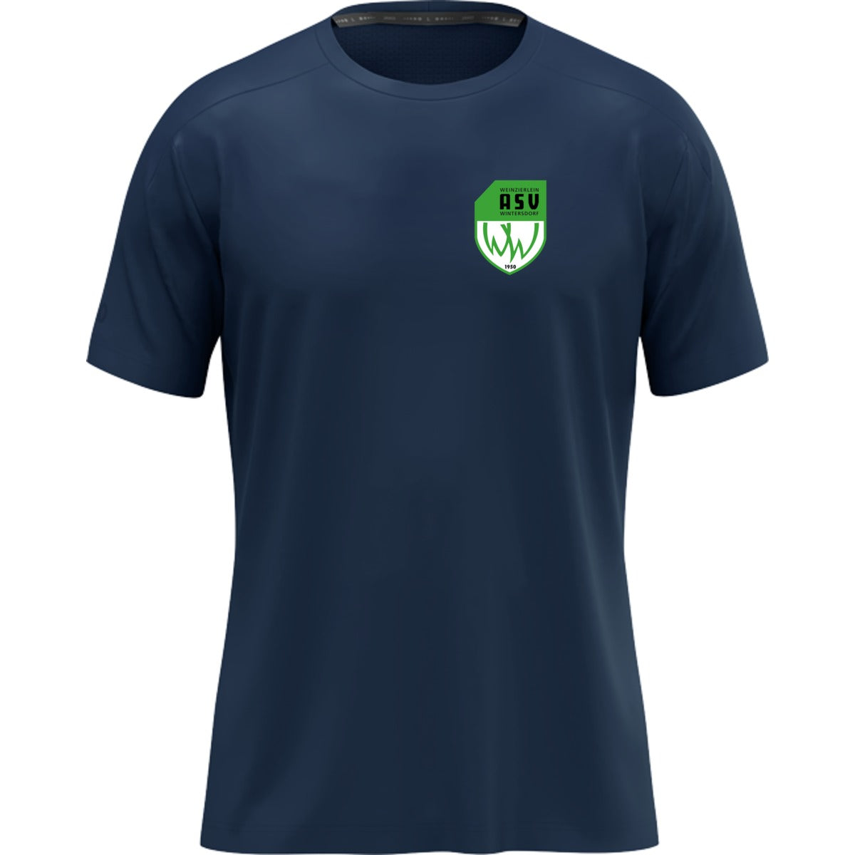 JAKO T-Shirt Uni Herren 6105 – ASV-Wappen herzseitig Marine Vorderseite