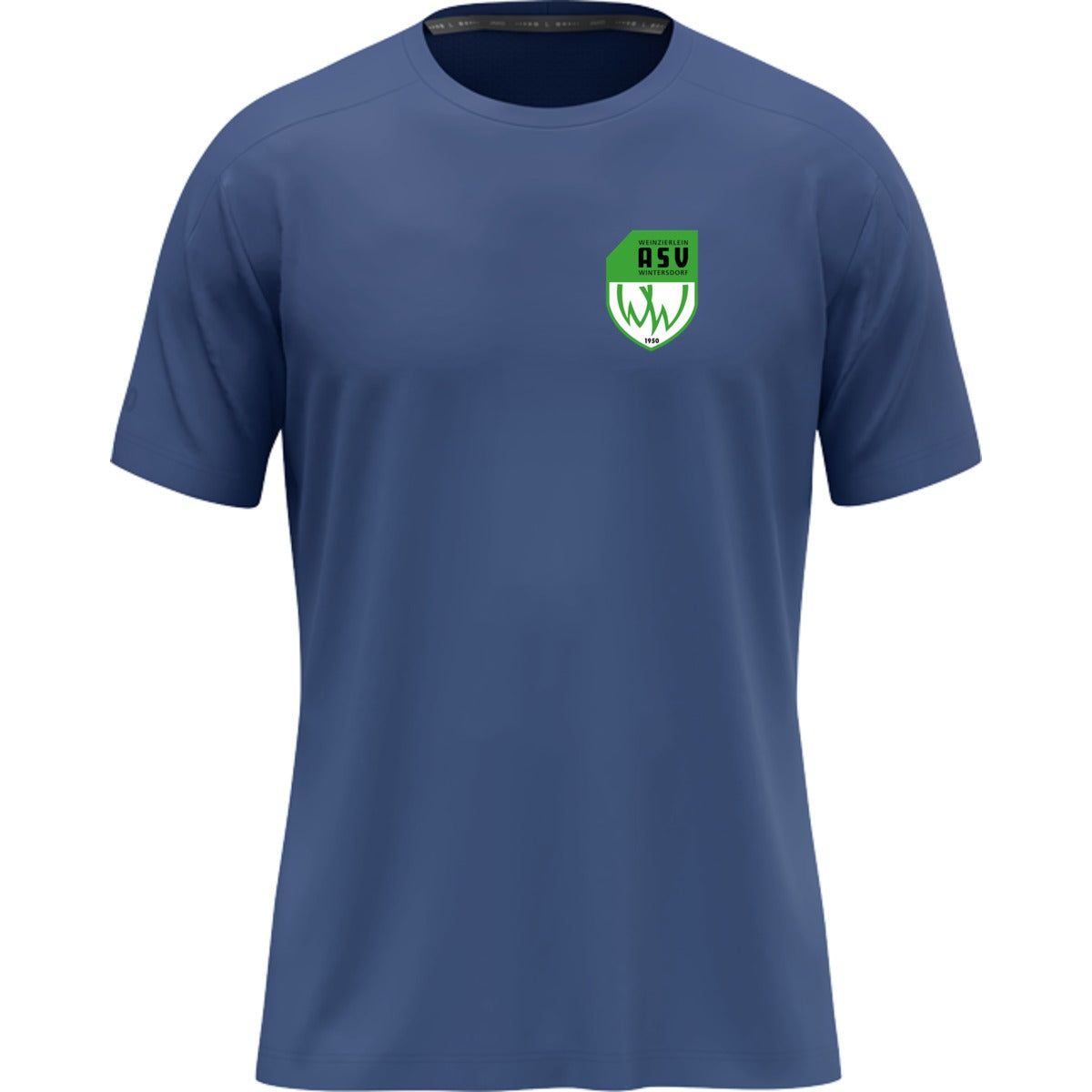 JAKO T-Shirt Uni Herren 6105 – ASV-Wappen herzseitig nachtblau Vorderseite