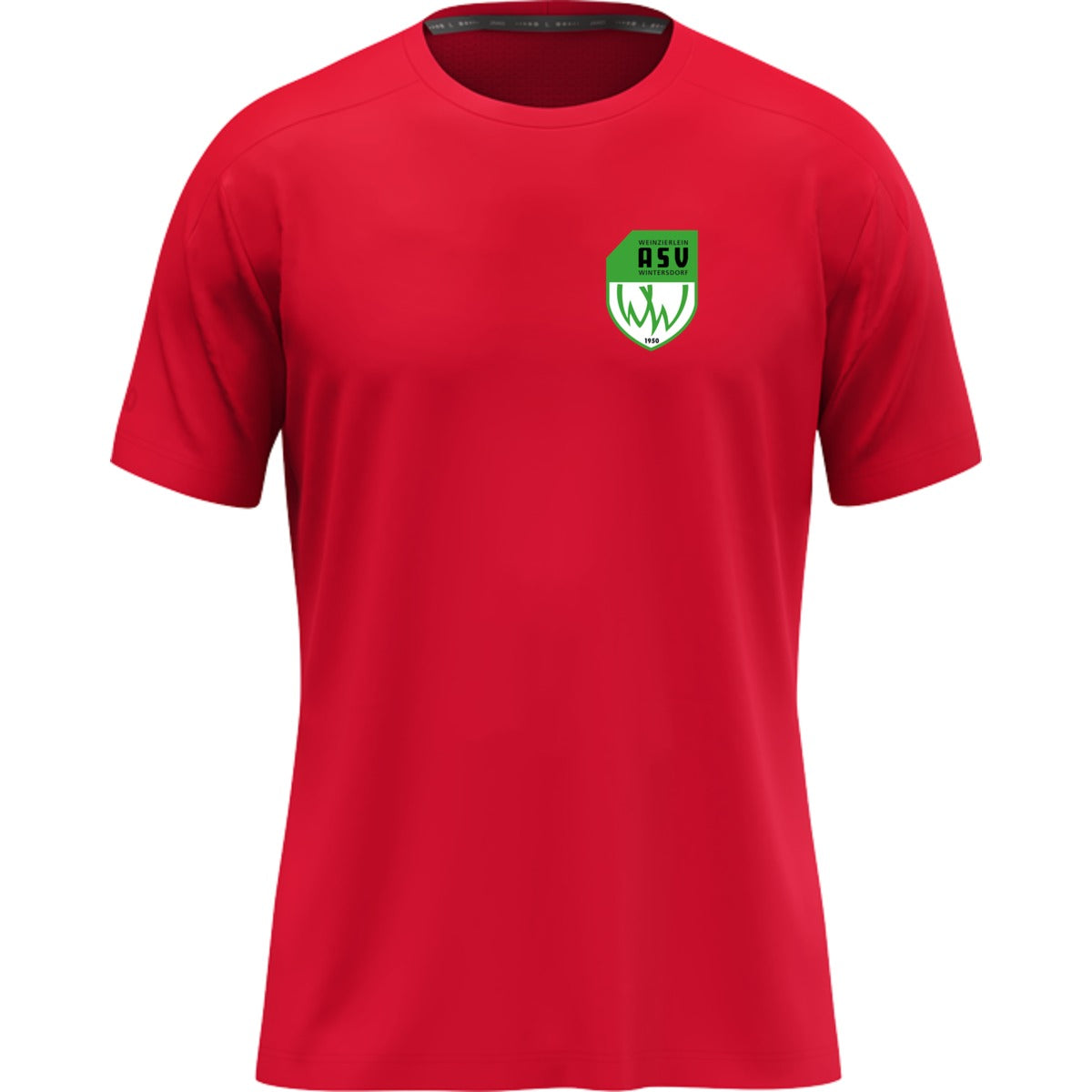 JAKO T-Shirt Uni Herren 6105 – ASV-Wappen herzseitig Rot Vorderseite