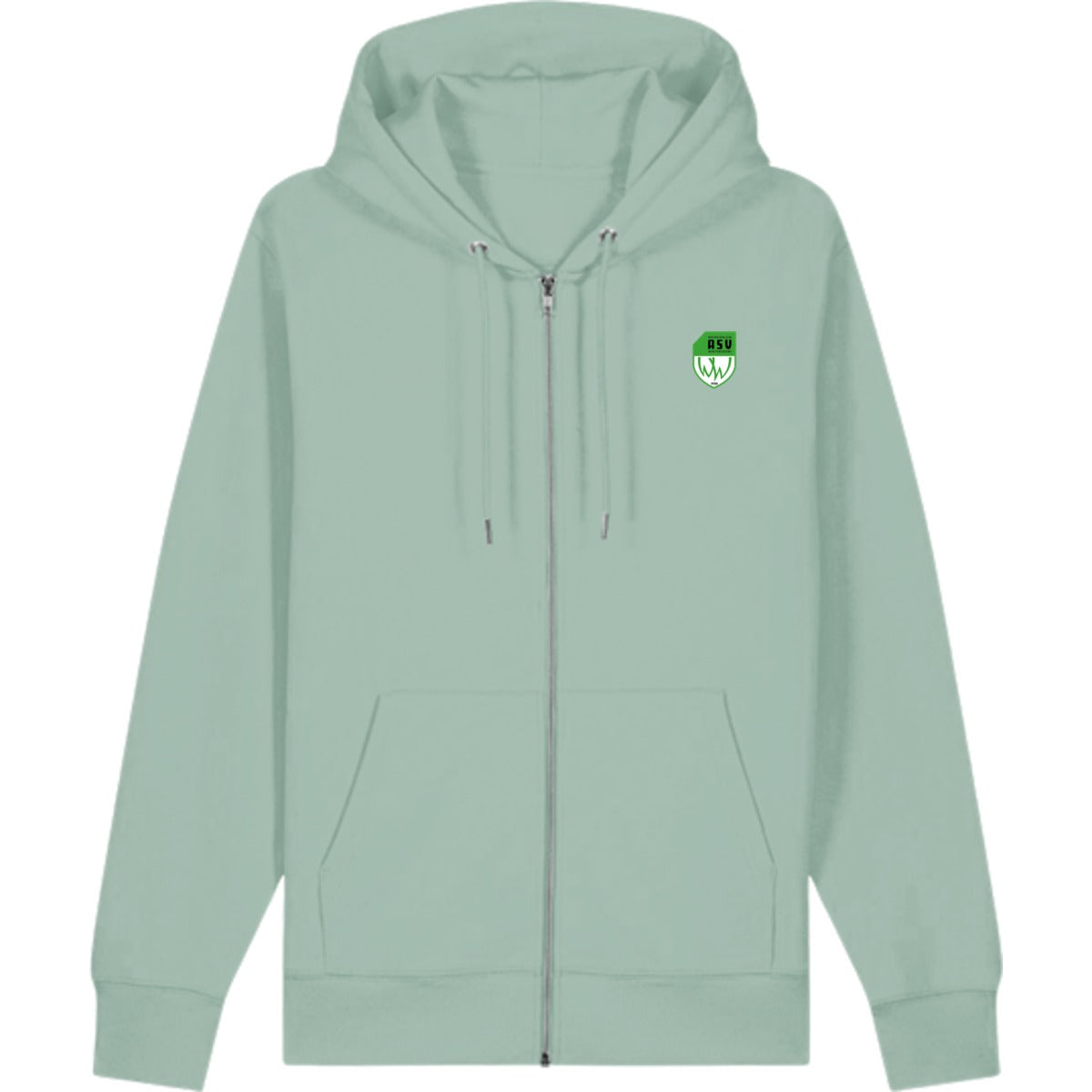 Zip Hoodie Cultivator 2.0 STSU179 – ASV-Wappen herzseitig Aloe Vorderseite
