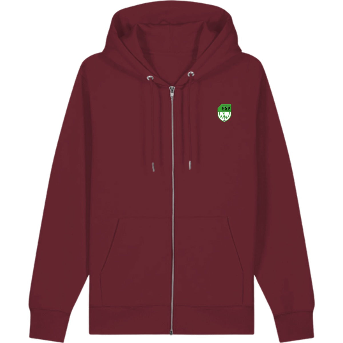 Zip Hoodie Cultivator 2.0 STSU179 – ASV-Wappen herzseitig Burgundy Vorderseite