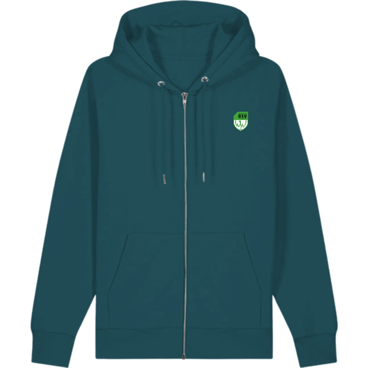 Zip Hoodie Cultivator 2.0 STSU179 – ASV-Wappen herzseitig Glazed Green Vorderseite