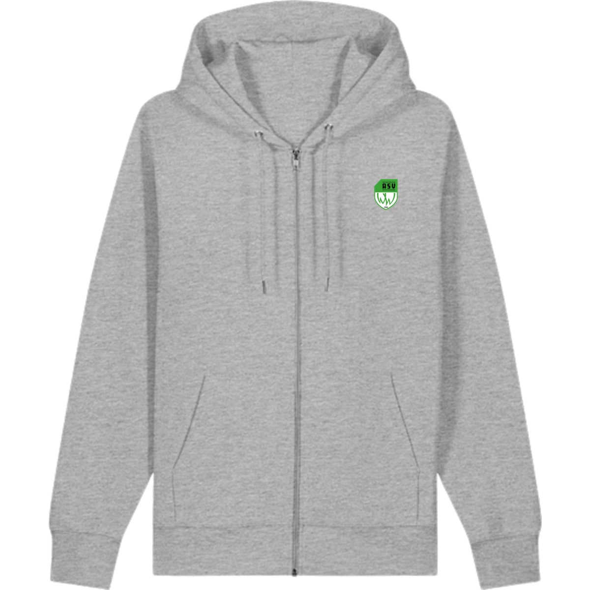 Zip Hoodie Cultivator 2.0 STSU179 – ASV-Wappen herzseitig Heather Grey Vorderseite