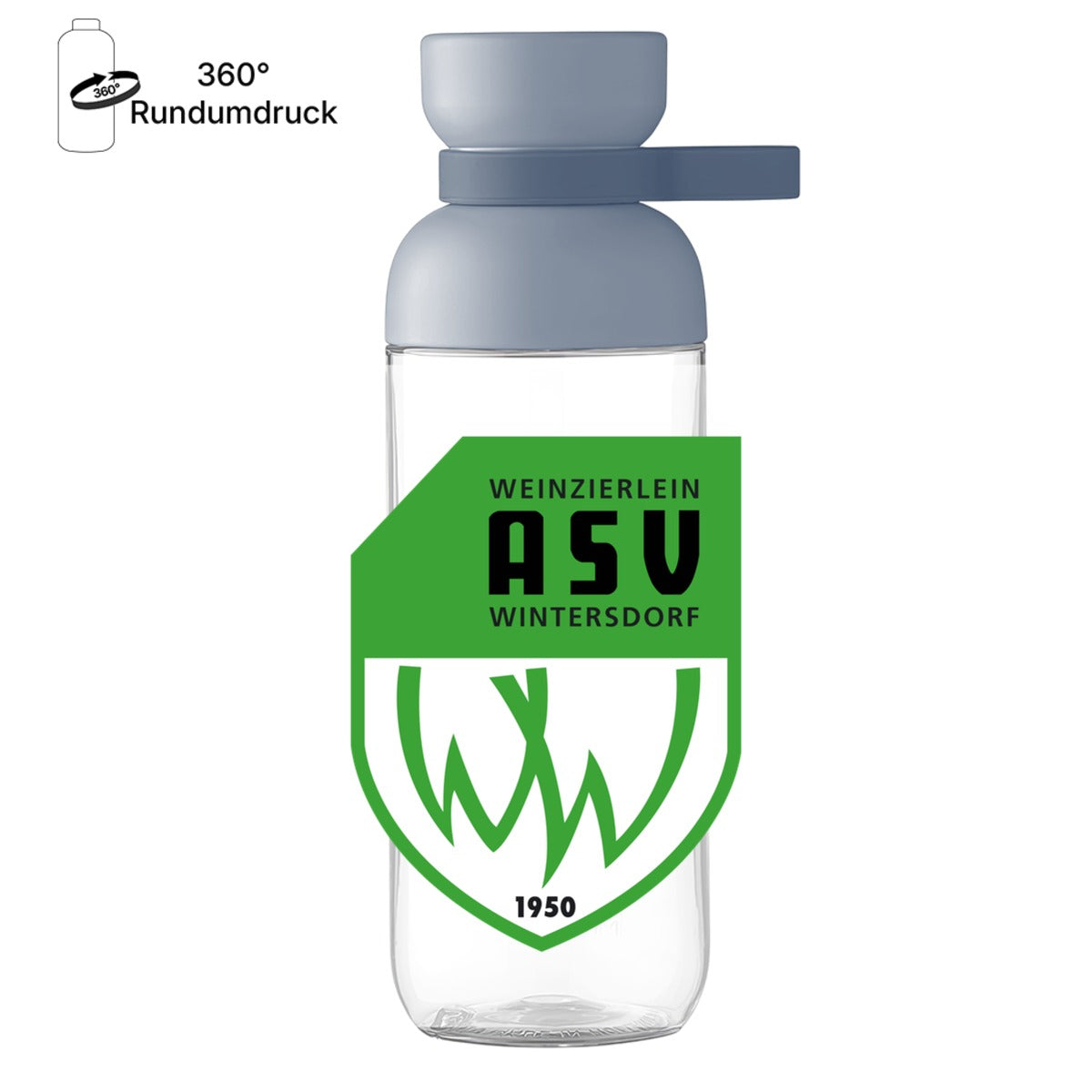 Trinkflasche Vita Mepal TF01 – ASV-Wappen mittig groß Nordic Blue Vorderseite