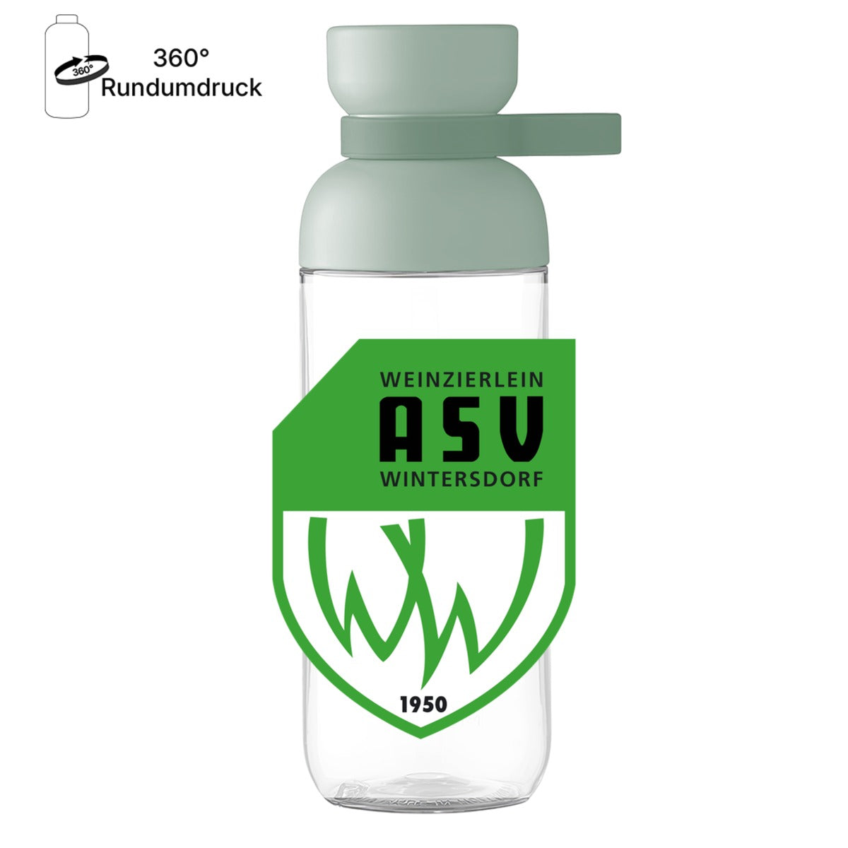 Trinkflasche Vita Mepal TF01 – ASV-Wappen mittig groß Nordic Sage Vorderseite