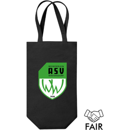 Tasche Flaschen Cotton Bottle Bag WM620 – ASV-Wappen mittig groß Black Vorderseite