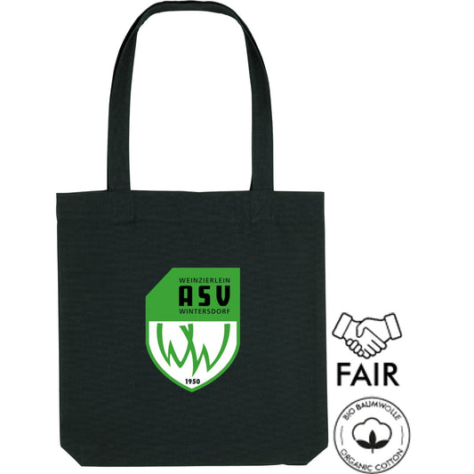 Tote Bag STAU760 Nachhaltige Stofftasche – ASV-Wappen mittig groß Black Vorderseite