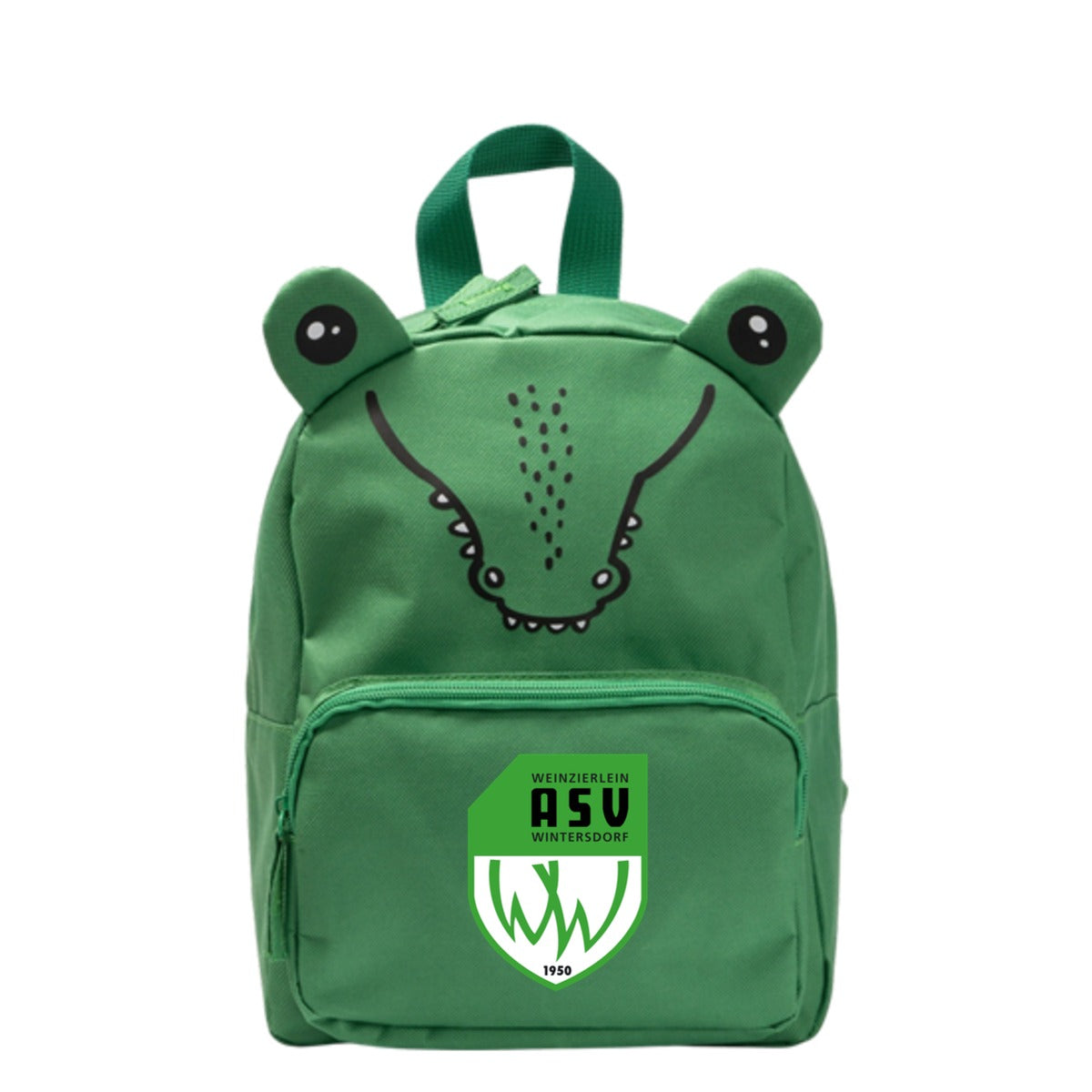Personalisierter Kindergarten Rucksack BINGO 1710 – ASV-Wappen mittig groß Fern Green Vorderseite