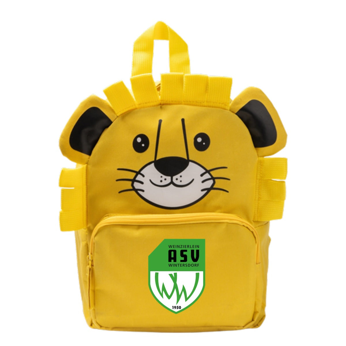 Personalisierter Kindergarten Rucksack BINGO 1710 – ASV-Wappen mittig groß Yellow Vorderseite