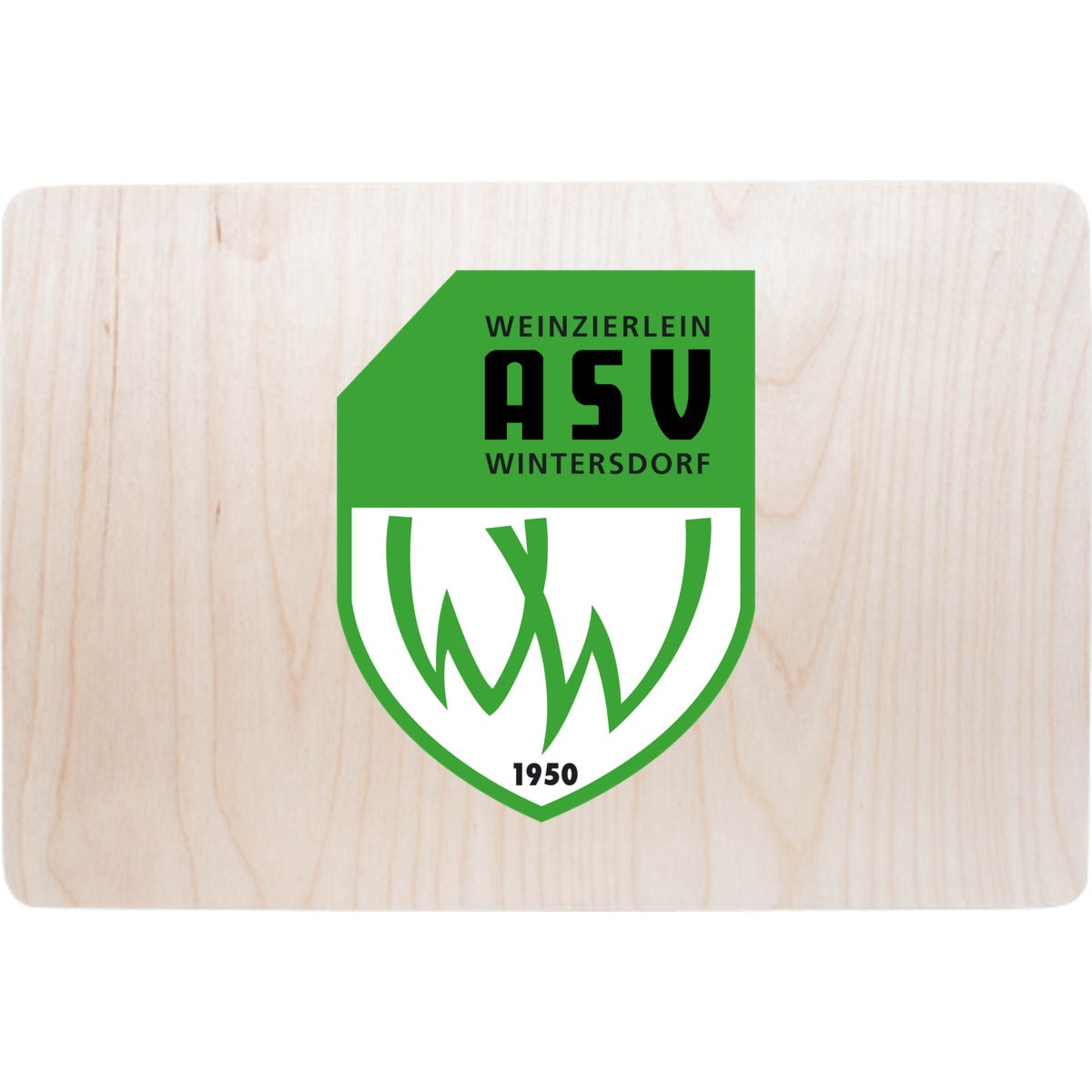 Holzkiste Erinnerungsbox personalisieren EB02 – ASV-Wappen mittig groß Holz Vorderseite