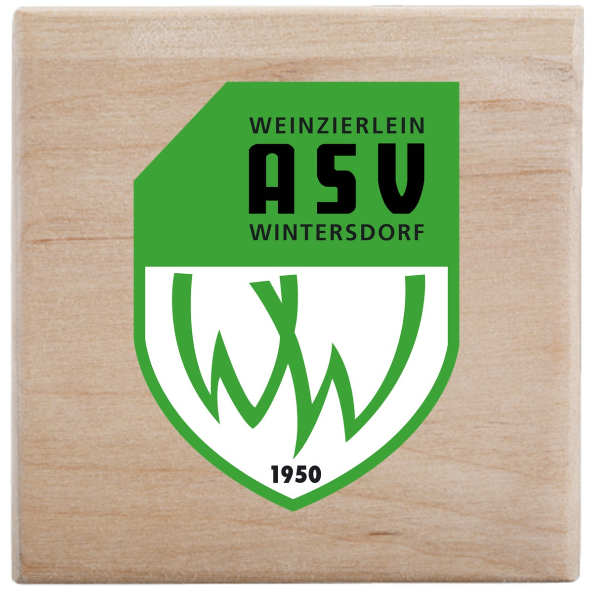 Spardose aus Holz SDH01 – ASV-Wappen mittig groß Holz Vorderseite