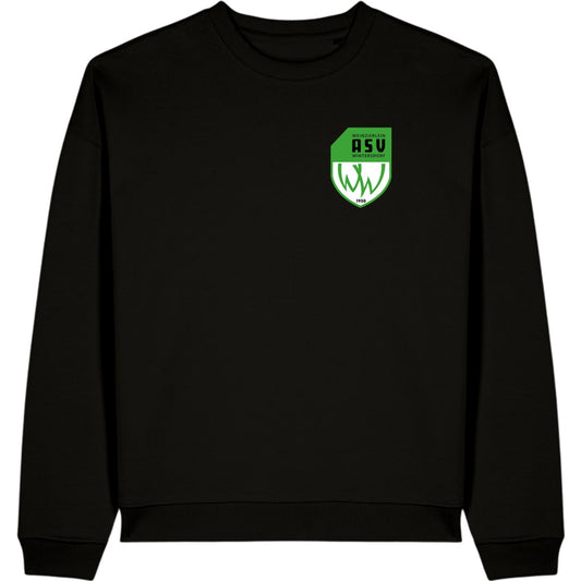 Oversize Sweatshirt aus Bio-Baumwolle Radder 2.0 STSU208 – ASV-Wappen herzseitig Black Vorderseite
