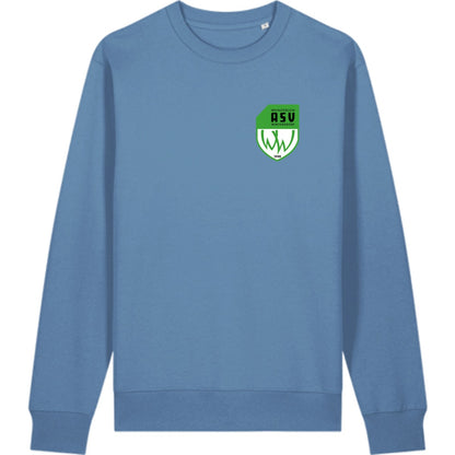 Schweres Unisex Sweatshirt aus Bio-Baumwolle Changer 2.0 STSU178 – ASV-Wappen herzseitig Bright Blue Vorderseite