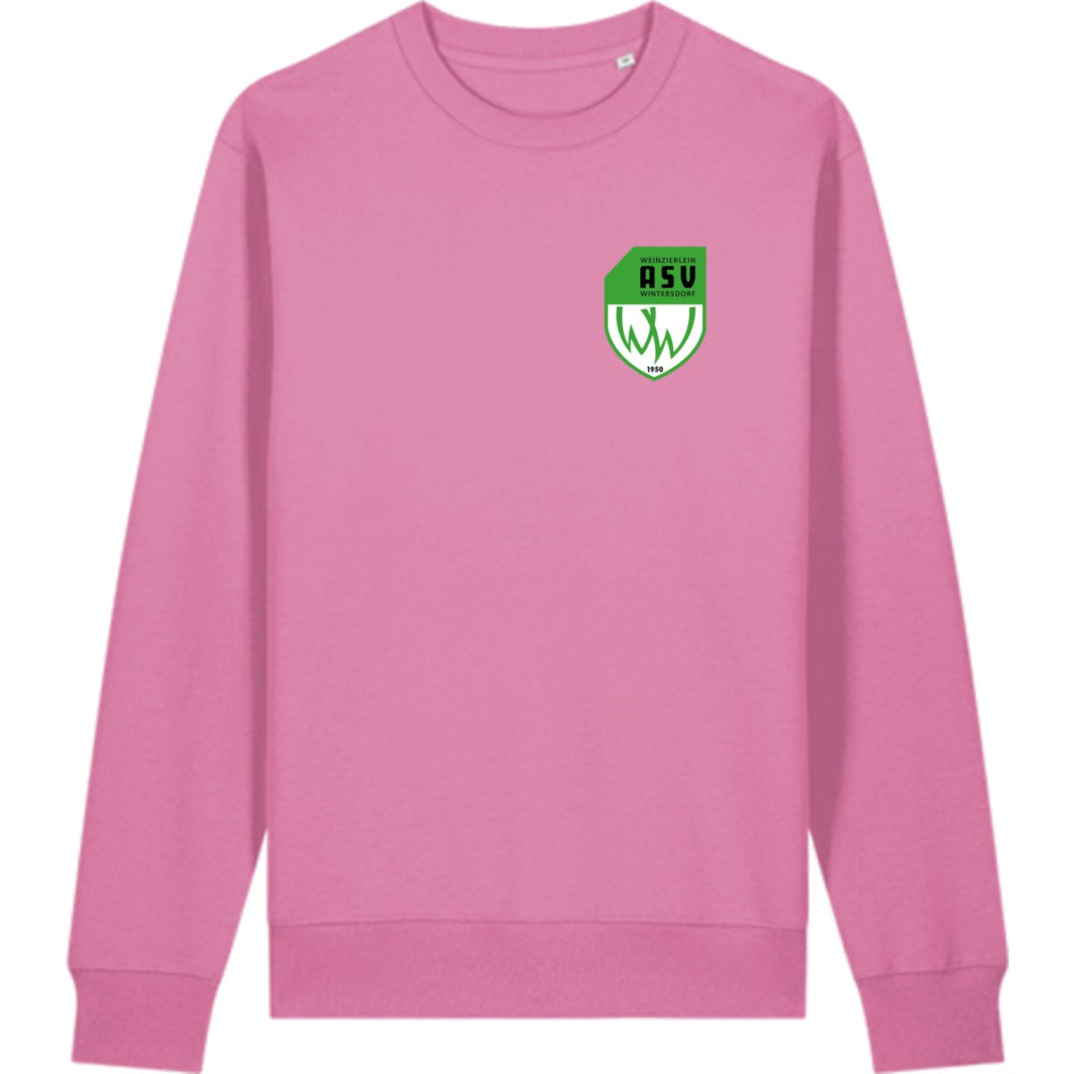 Schweres Unisex Sweatshirt aus Bio-Baumwolle Changer 2.0 STSU178 – ASV-Wappen herzseitig Bubble Pink Vorderseite