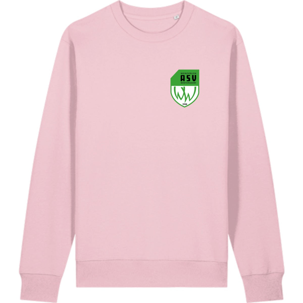 Schweres Unisex Sweatshirt aus Bio-Baumwolle Changer 2.0 STSU178 – ASV-Wappen herzseitig Cotton Pink Vorderseite