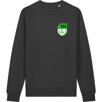 Schweres Unisex Sweatshirt aus Bio-Baumwolle Changer 2.0 STSU178 – ASV-Wappen herzseitig Dark Heather Grey Vorderseite