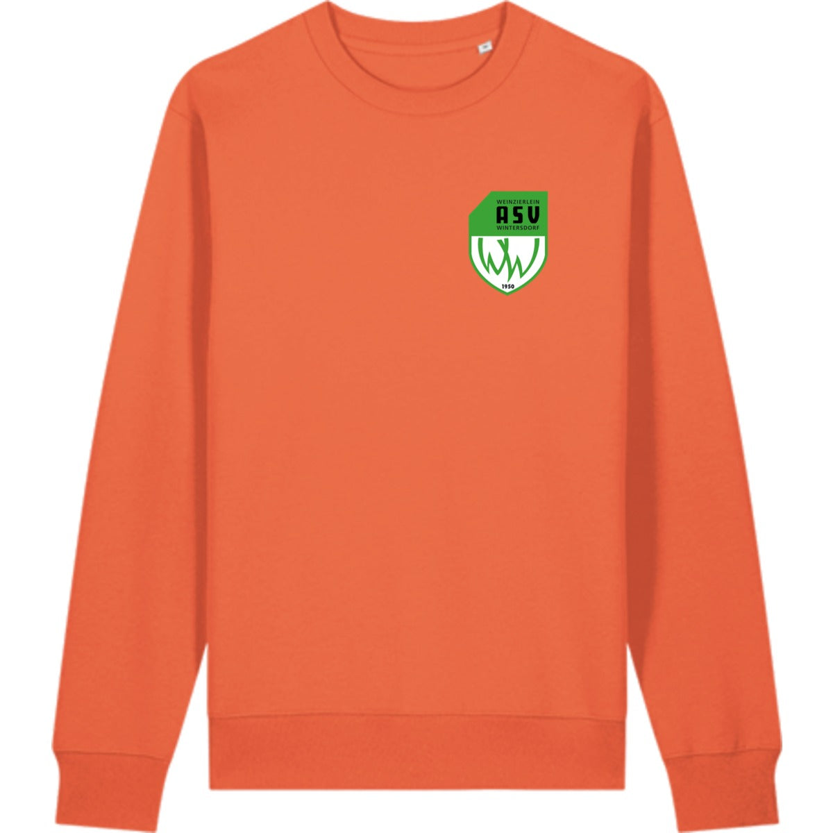 Schweres Unisex Sweatshirt aus Bio-Baumwolle Changer 2.0 STSU178 – ASV-Wappen herzseitig Fiesta Vorderseite