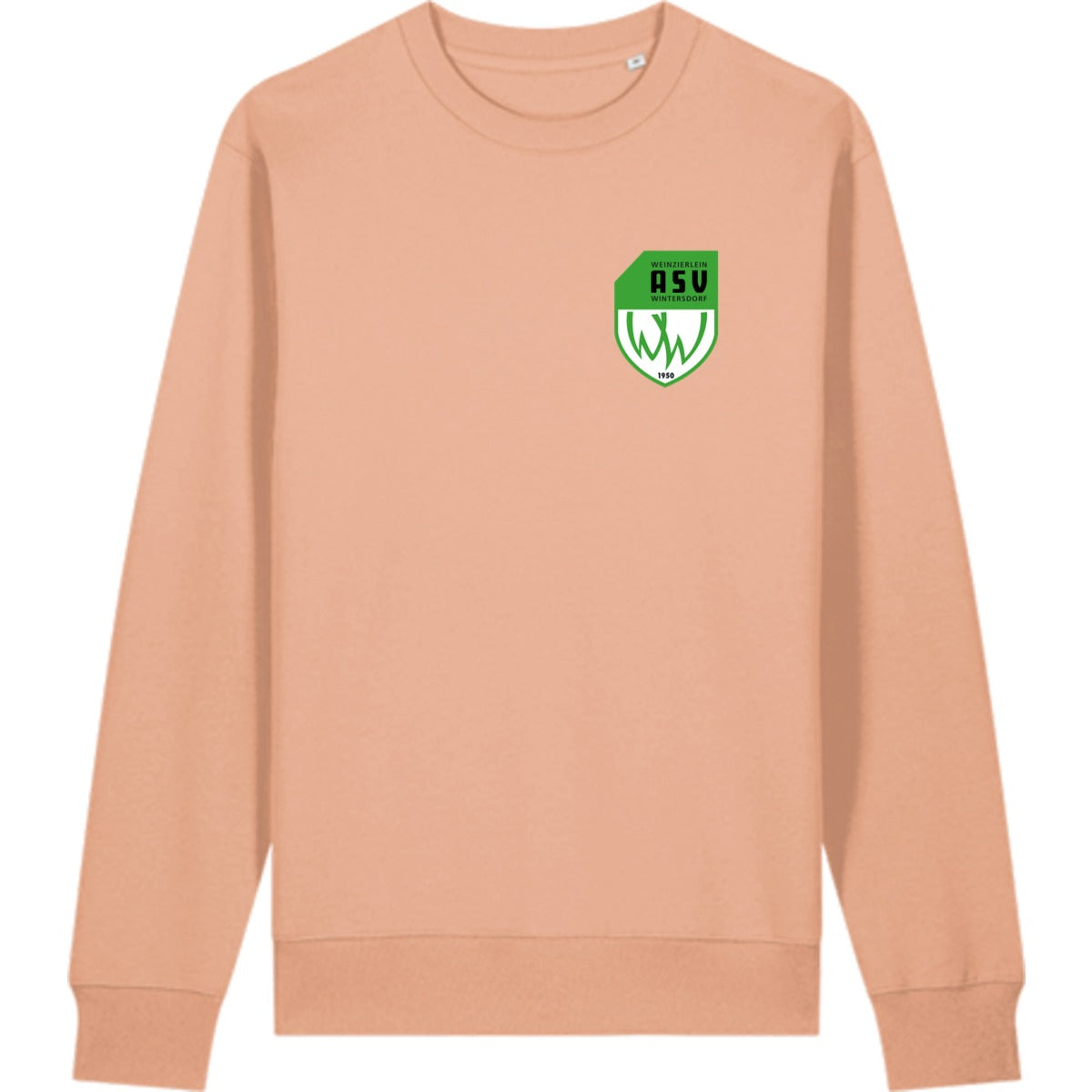 Schweres Unisex Sweatshirt aus Bio-Baumwolle Changer 2.0 STSU178 – ASV-Wappen herzseitig Fraiche Peche Vorderseite