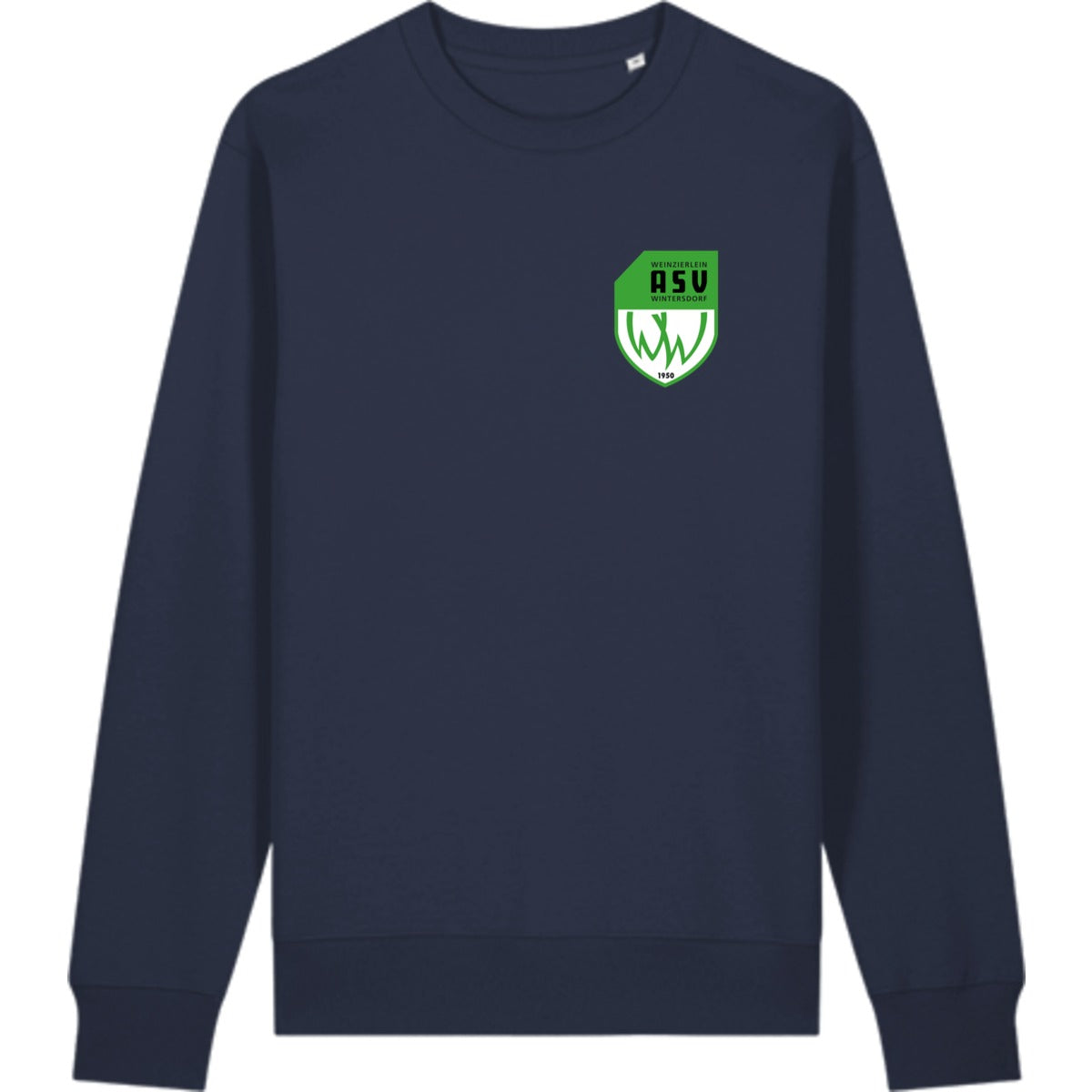 Schweres Unisex Sweatshirt aus Bio-Baumwolle Changer 2.0 STSU178 – ASV-Wappen herzseitig French Navy Vorderseite