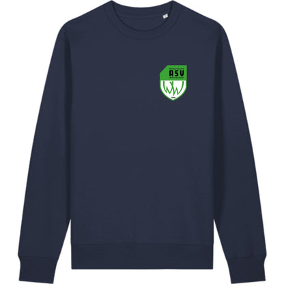 Schweres Unisex Sweatshirt aus Bio-Baumwolle Changer 2.0 STSU178 – ASV-Wappen herzseitig French Navy Vorderseite