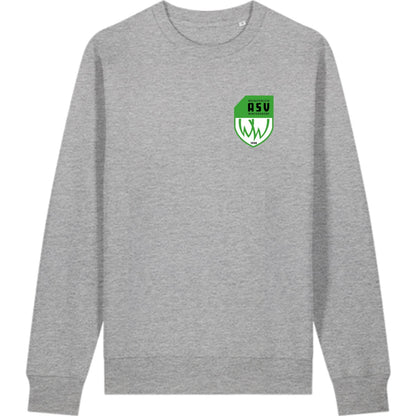 Schweres Unisex Sweatshirt aus Bio-Baumwolle Changer 2.0 STSU178 – ASV-Wappen herzseitig Heather Grey Vorderseite