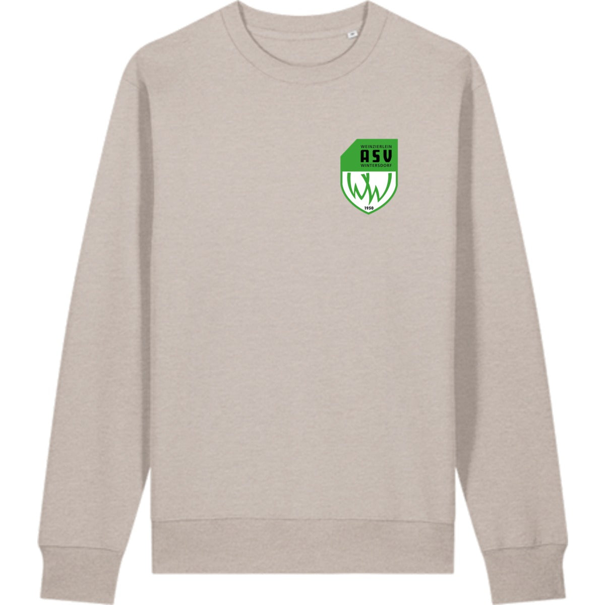 Schweres Unisex Sweatshirt aus Bio-Baumwolle Changer 2.0 STSU178 – ASV-Wappen herzseitig Heather Haze Vorderseite