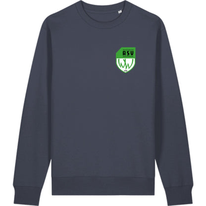 Schweres Unisex Sweatshirt aus Bio-Baumwolle Changer 2.0 STSU178 – ASV-Wappen herzseitig India Ink Grey Vorderseite