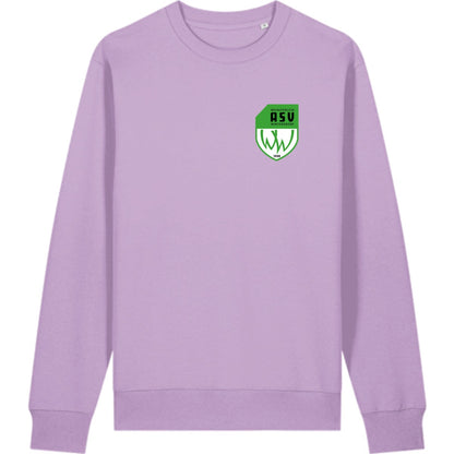 Schweres Unisex Sweatshirt aus Bio-Baumwolle Changer 2.0 STSU178 – ASV-Wappen herzseitig Lilac Dream Vorderseite
