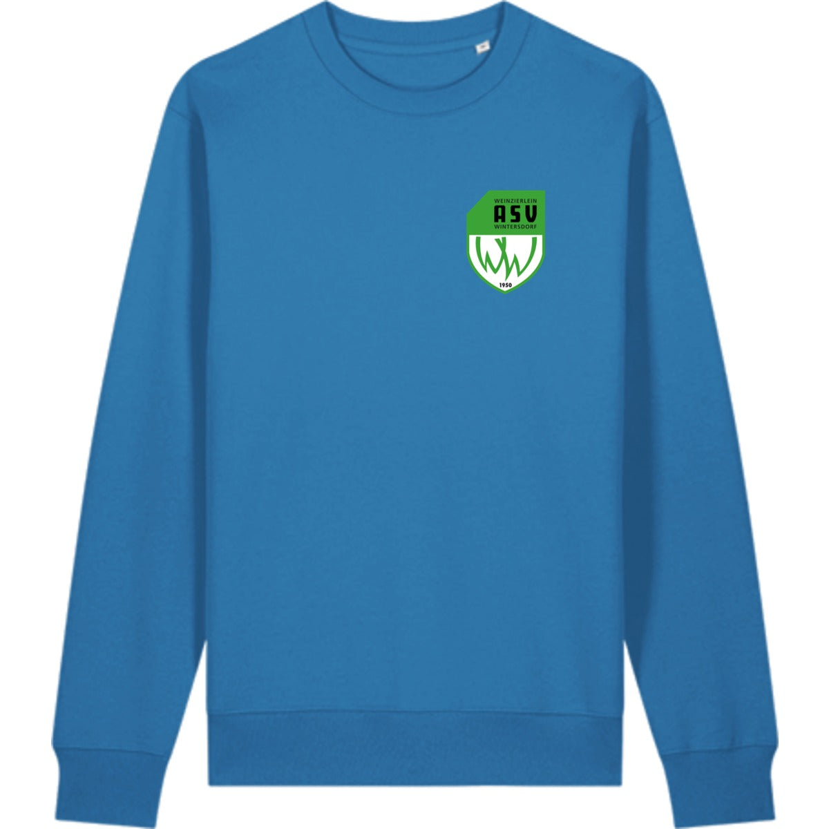 Schweres Unisex Sweatshirt aus Bio-Baumwolle Changer 2.0 STSU178 – ASV-Wappen herzseitig Mindful Blue Vorderseite