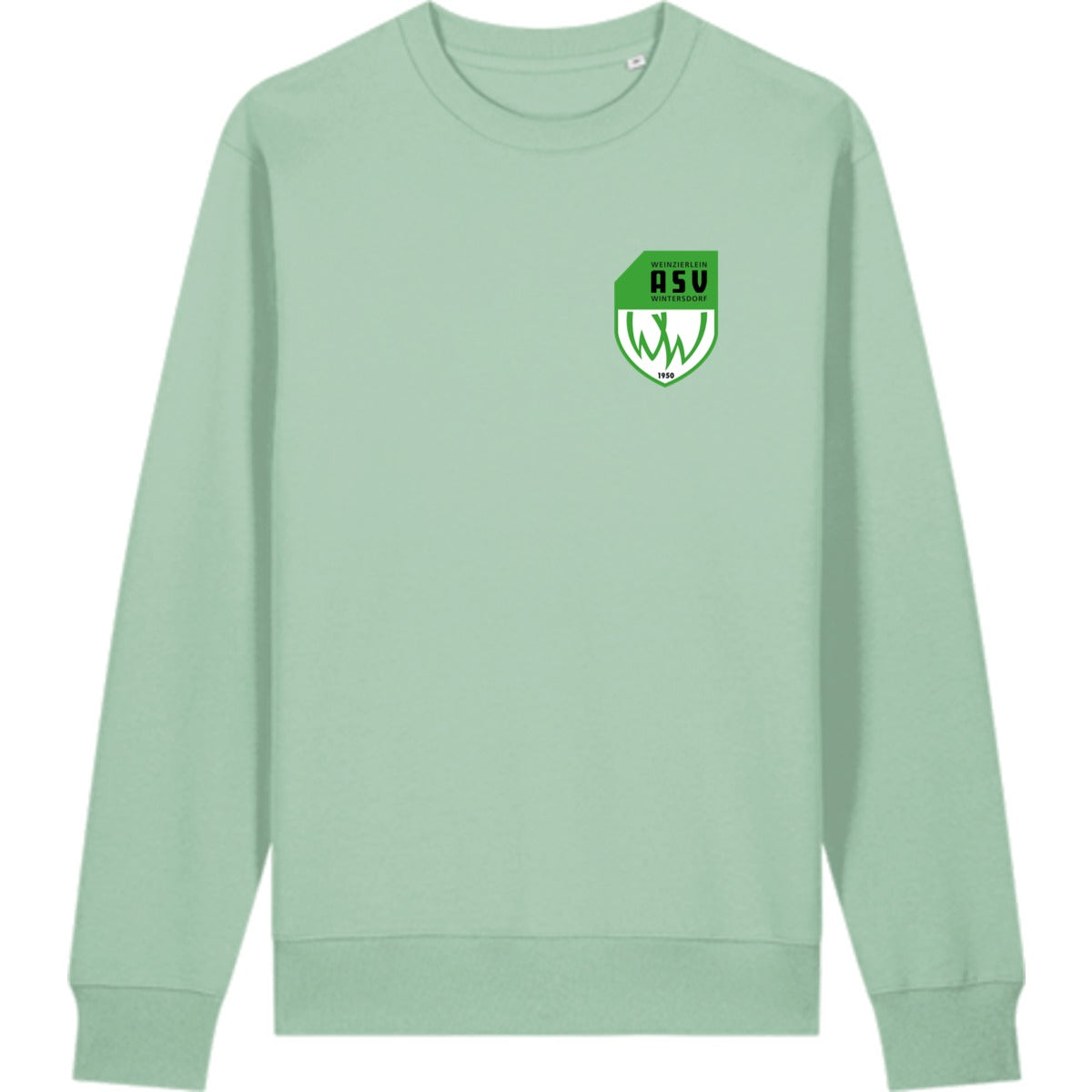 Schweres Unisex Sweatshirt aus Bio-Baumwolle Changer 2.0 STSU178 – ASV-Wappen herzseitig Misty Jade Vorderseite