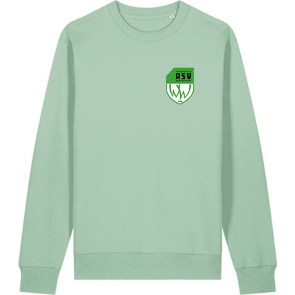 Schweres Unisex Sweatshirt aus Bio-Baumwolle Changer 2.0 STSU178 – ASV-Wappen herzseitig Misty Jade Vorderseite