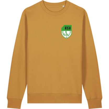 Schweres Unisex Sweatshirt aus Bio-Baumwolle Changer 2.0 STSU178 – ASV-Wappen herzseitig Ochre Vorderseite