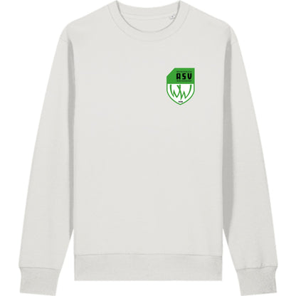 Schweres Unisex Sweatshirt aus Bio-Baumwolle Changer 2.0 STSU178 – ASV-Wappen herzseitig Off White Vorderseite
