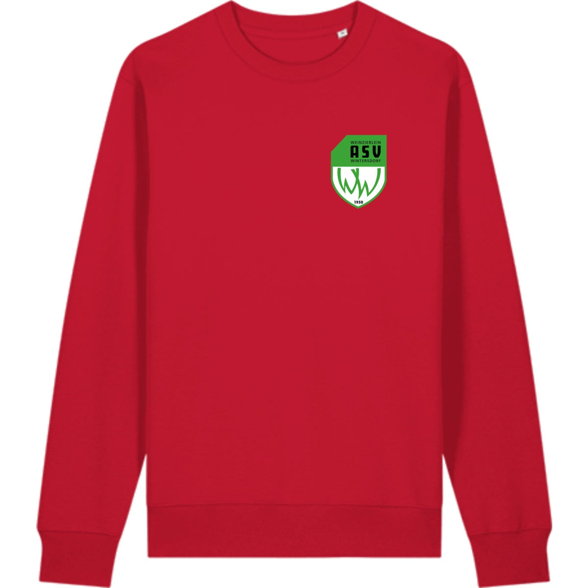 Schweres Unisex Sweatshirt aus Bio-Baumwolle Changer 2.0 STSU178 – ASV-Wappen herzseitig Red Vorderseite