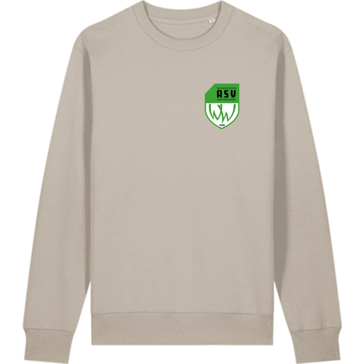 Schweres Unisex Sweatshirt aus Bio-Baumwolle Changer 2.0 STSU178 – ASV-Wappen herzseitig Stone Vorderseite