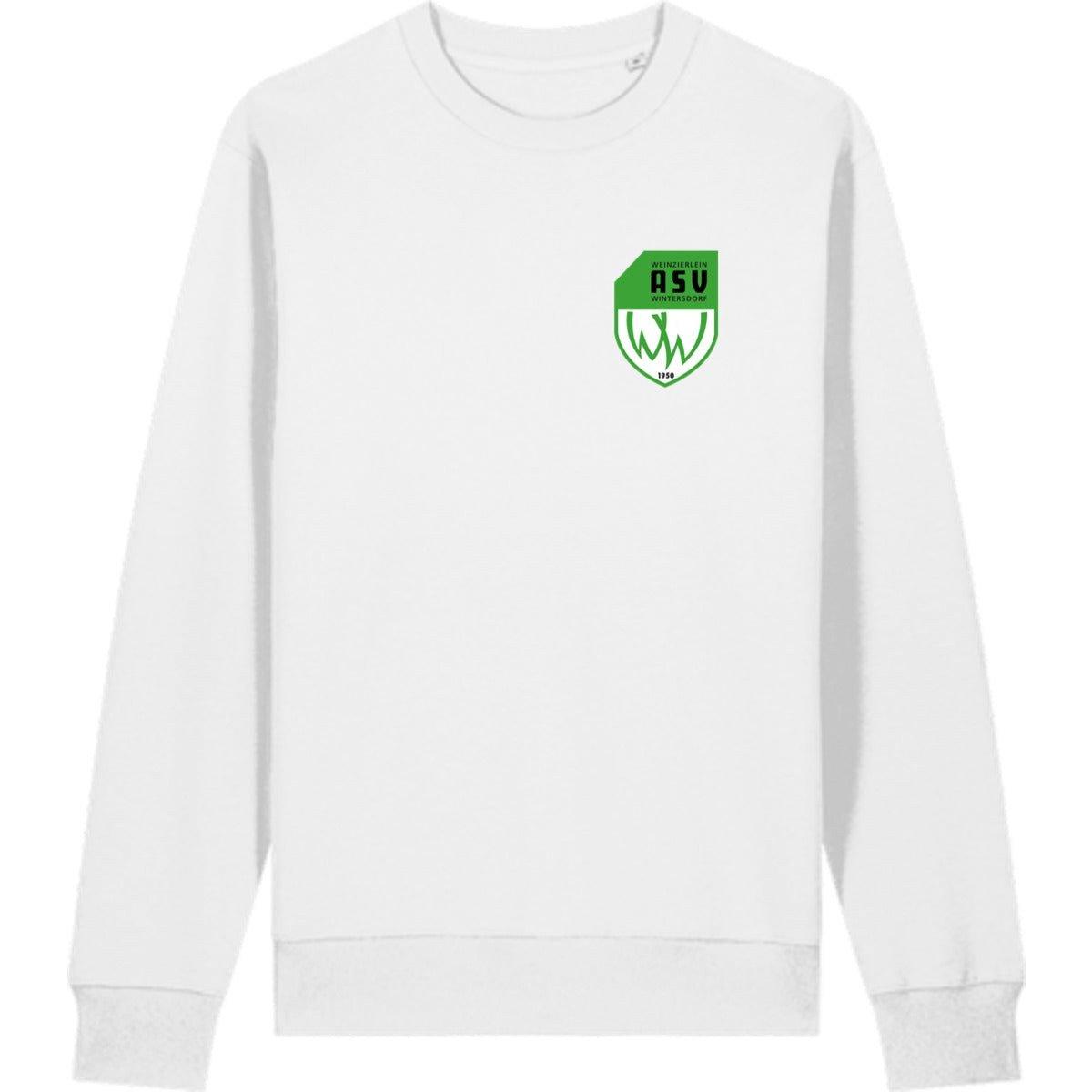 Schweres Unisex Sweatshirt aus Bio-Baumwolle Changer 2.0 STSU178 – ASV-Wappen herzseitig White Vorderseite