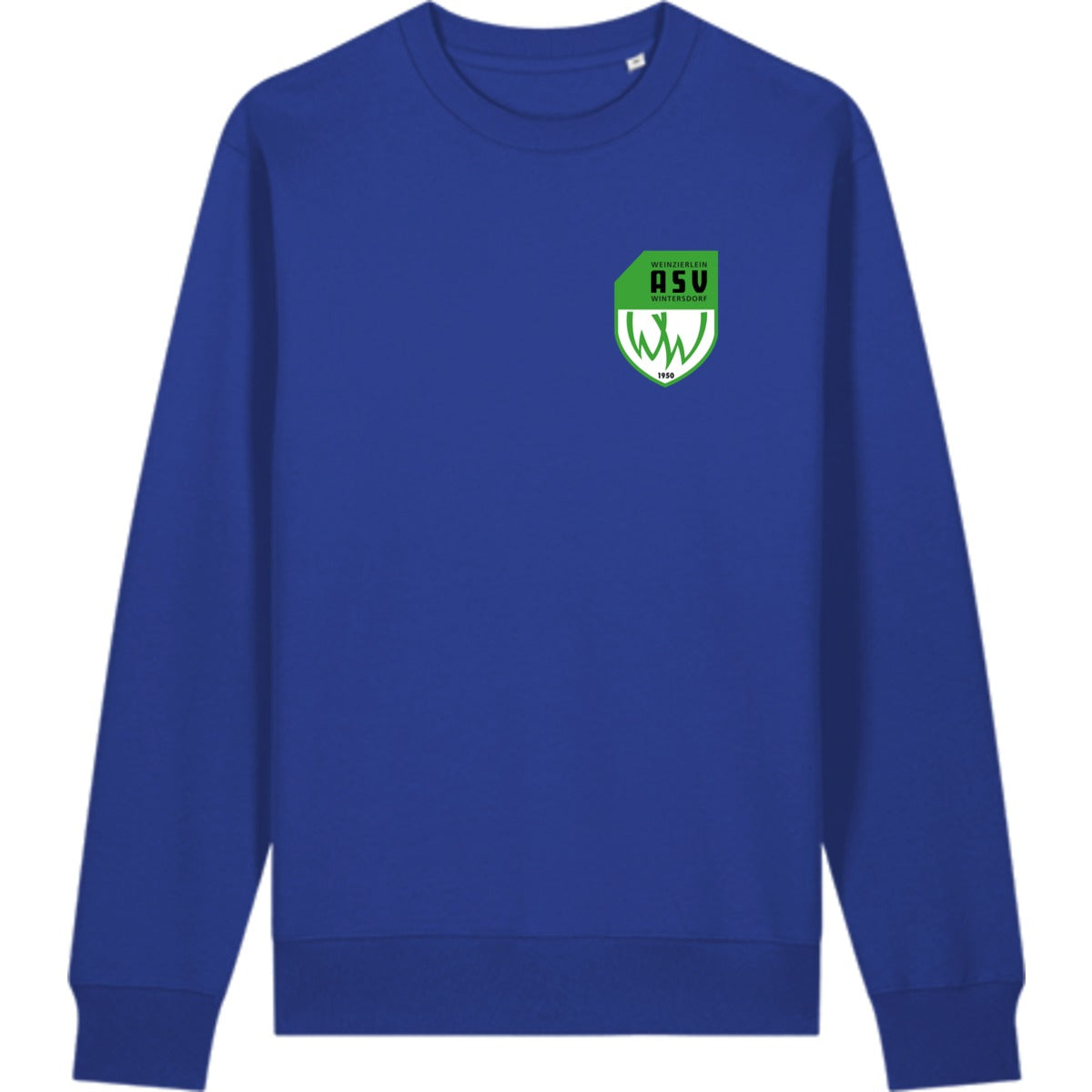 Schweres Unisex Sweatshirt aus Bio-Baumwolle Changer 2.0 STSU178 – ASV-Wappen herzseitig Worker Blue Vorderseite