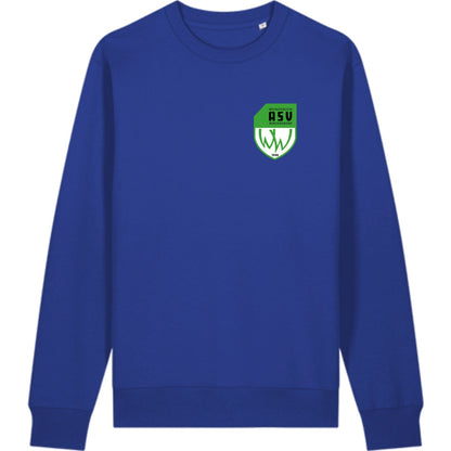 Schweres Unisex Sweatshirt aus Bio-Baumwolle Changer 2.0 STSU178 – ASV-Wappen herzseitig Worker Blue Vorderseite