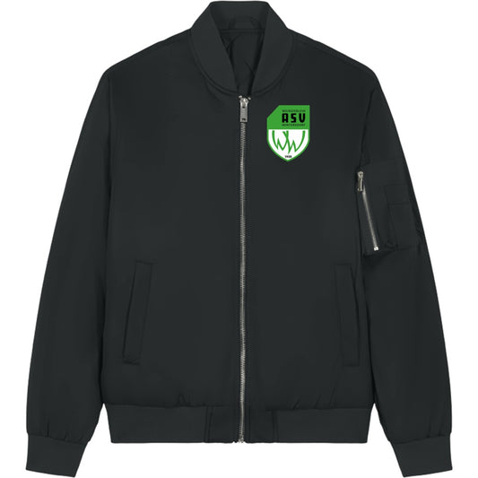 Nachhaltige Unisex Bomberjacke Bomber 2.0 STJU251 – ASV-Wappen herzseitig Black Vorderseite