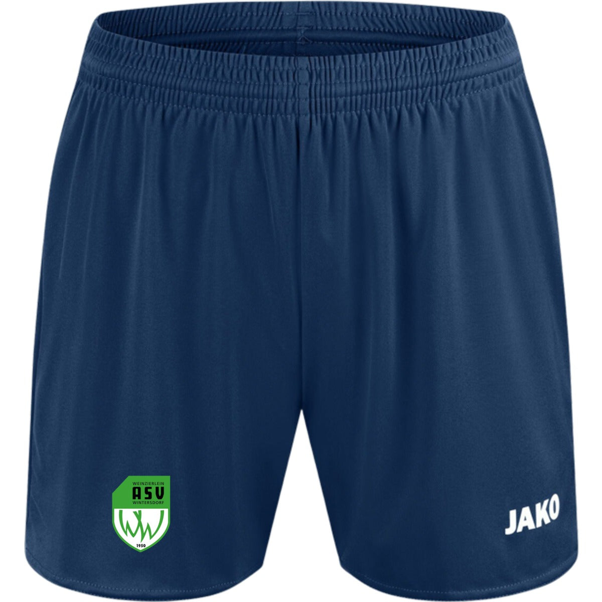 JAKO Sporthose Manchester 2.0 ohne Innenslip Damen 4400D – ASV-Wappen am Bein Navy Vorderseite