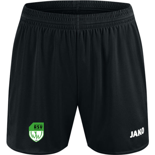 JAKO Sporthose Manchester 2.0 ohne Innenslip Damen 4400D – ASV-Wappen am Bein Schwarz Vorderseite