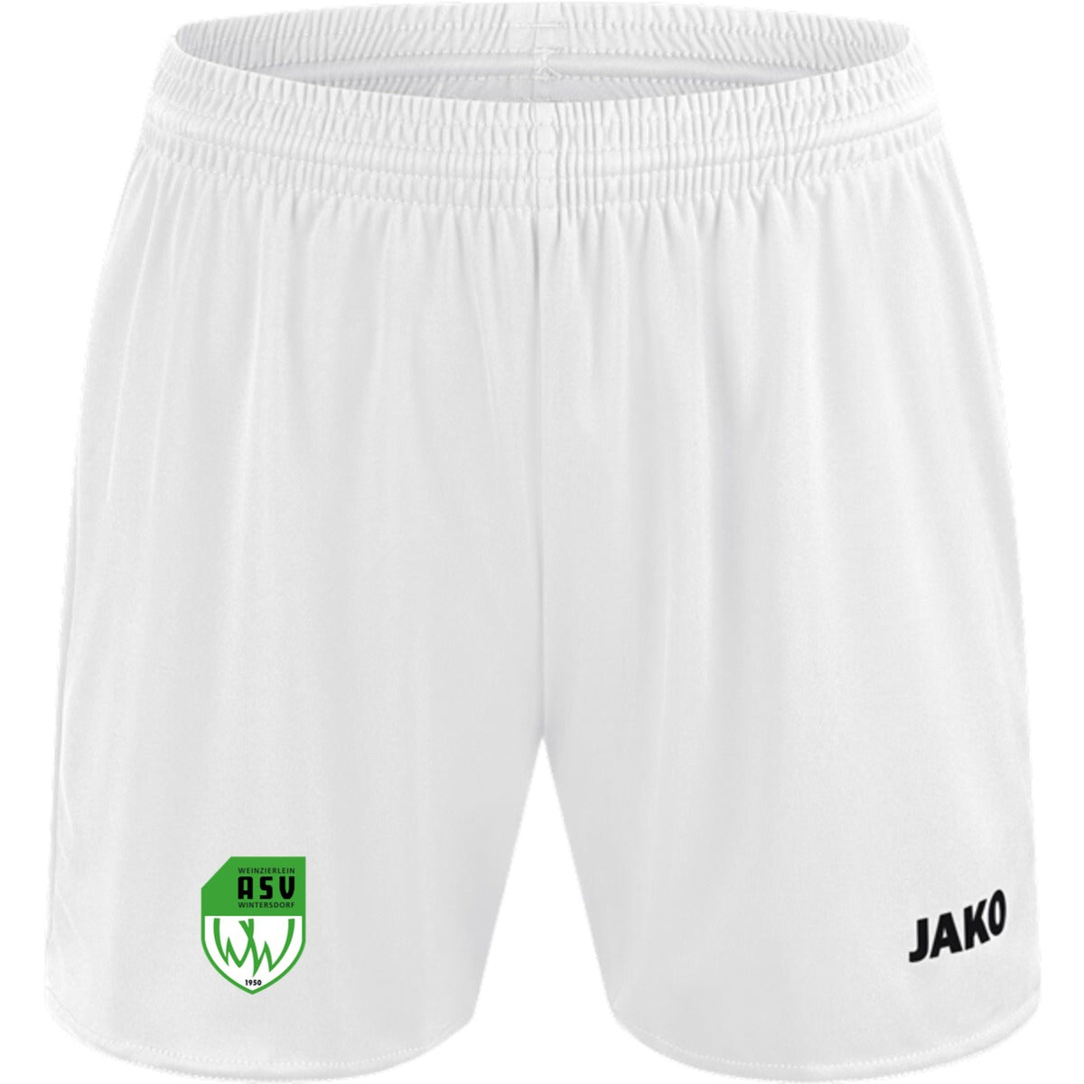 JAKO Sporthose Manchester 2.0 ohne Innenslip Damen 4400D – ASV-Wappen am Bein Weiß Vorderseite