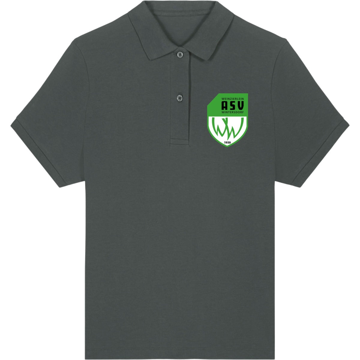 Das ikonische Damen-Polo Coaster STPW977 – ASV-Wappen herzseitig Anthracite Vorderseite