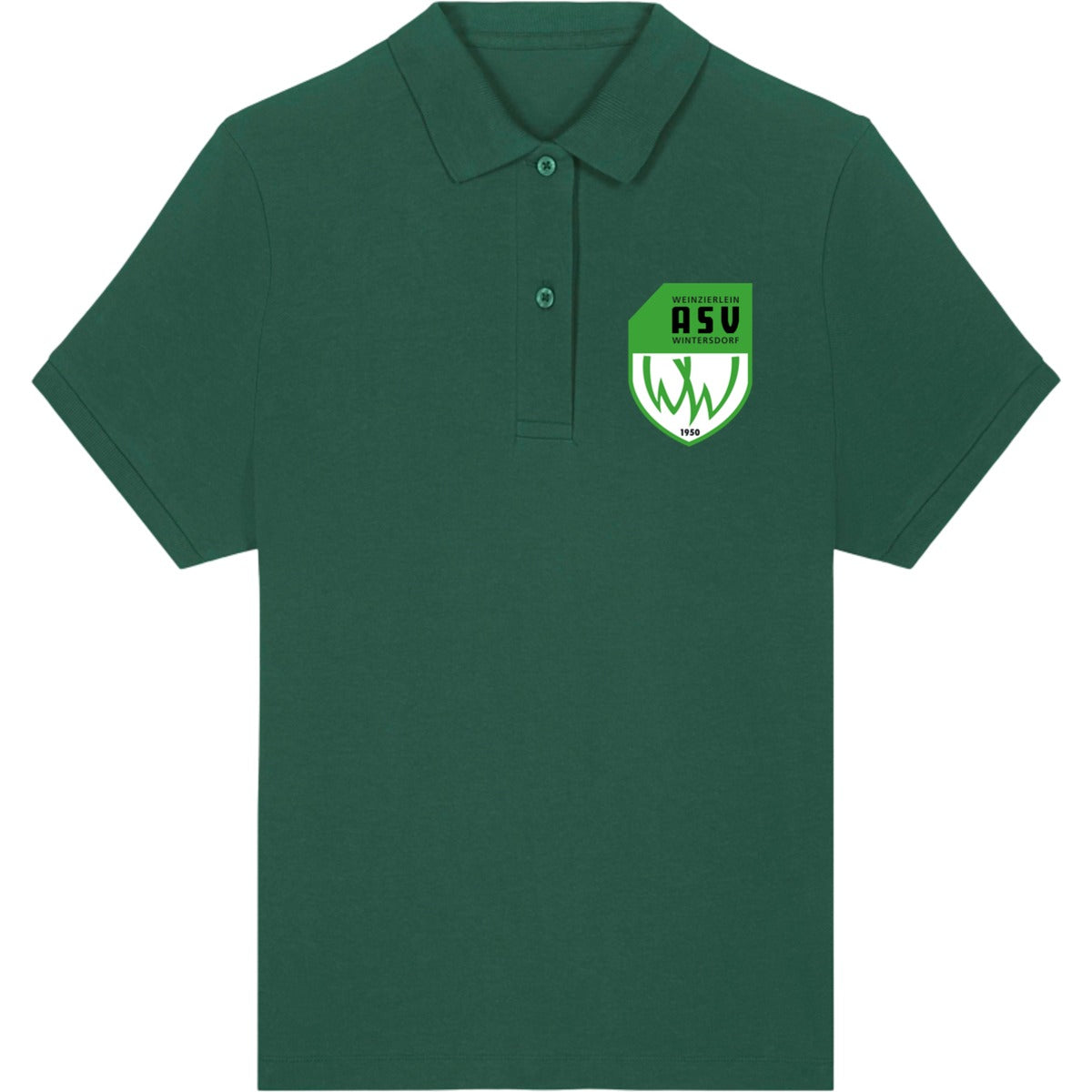 Das ikonische Damen-Polo Coaster STPW977 – ASV-Wappen herzseitig Bottle Green Vorderseite