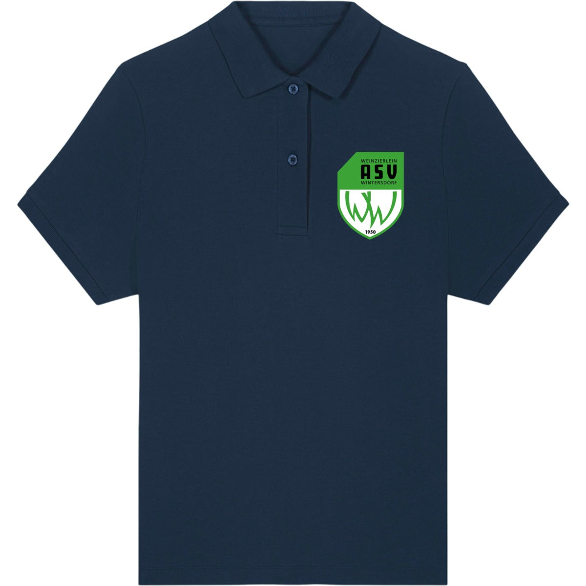 Das ikonische Damen-Polo Coaster STPW977 – ASV-Wappen herzseitig French Navy Vorderseite