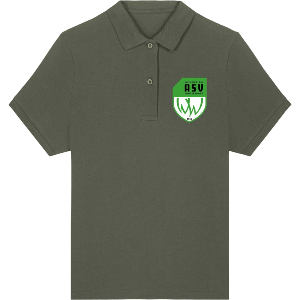 Das ikonische Damen-Polo Coaster STPW977 – ASV-Wappen herzseitig Khaki Vorderseite